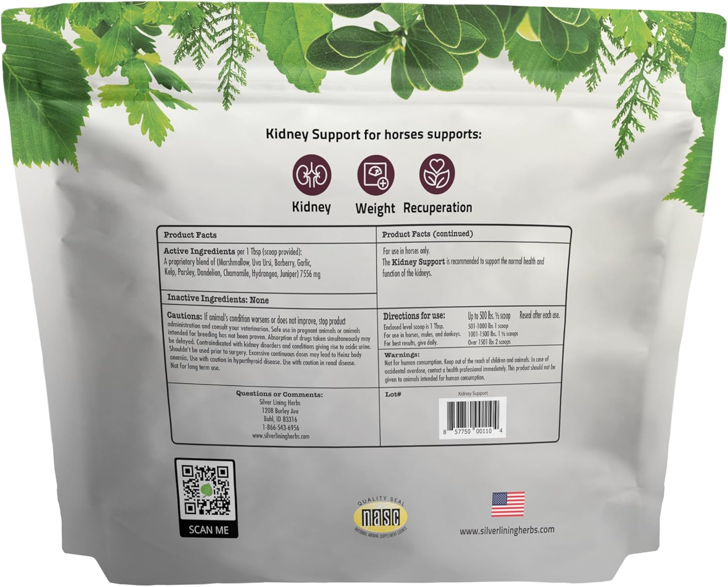 Herbal Horse Care: Equine Kidney Support Blend for Normal Function - 5 lb Bag