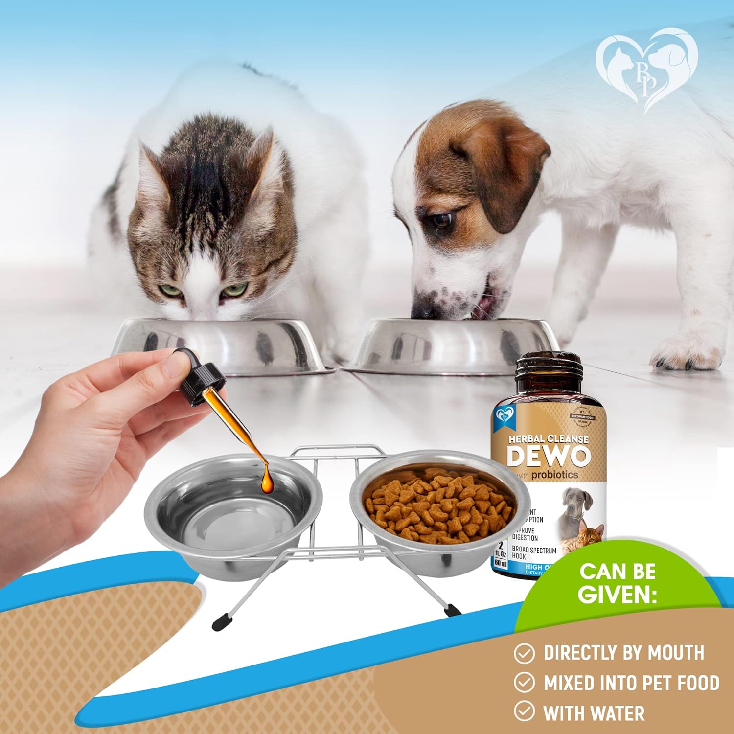 Herbal Intestinal Defense Supplement for Cats & Dogs - Probiotic Cleanse Treatment - USA Made Digestive Health Aid for Pets