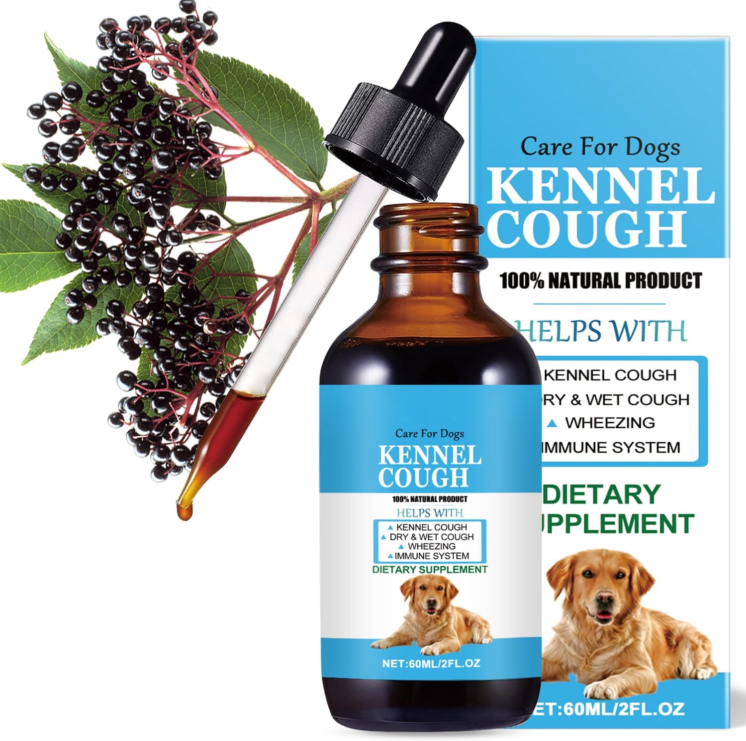 Herbal Kennel Cough Relief Drops for Dogs of All Breeds and Sizes
