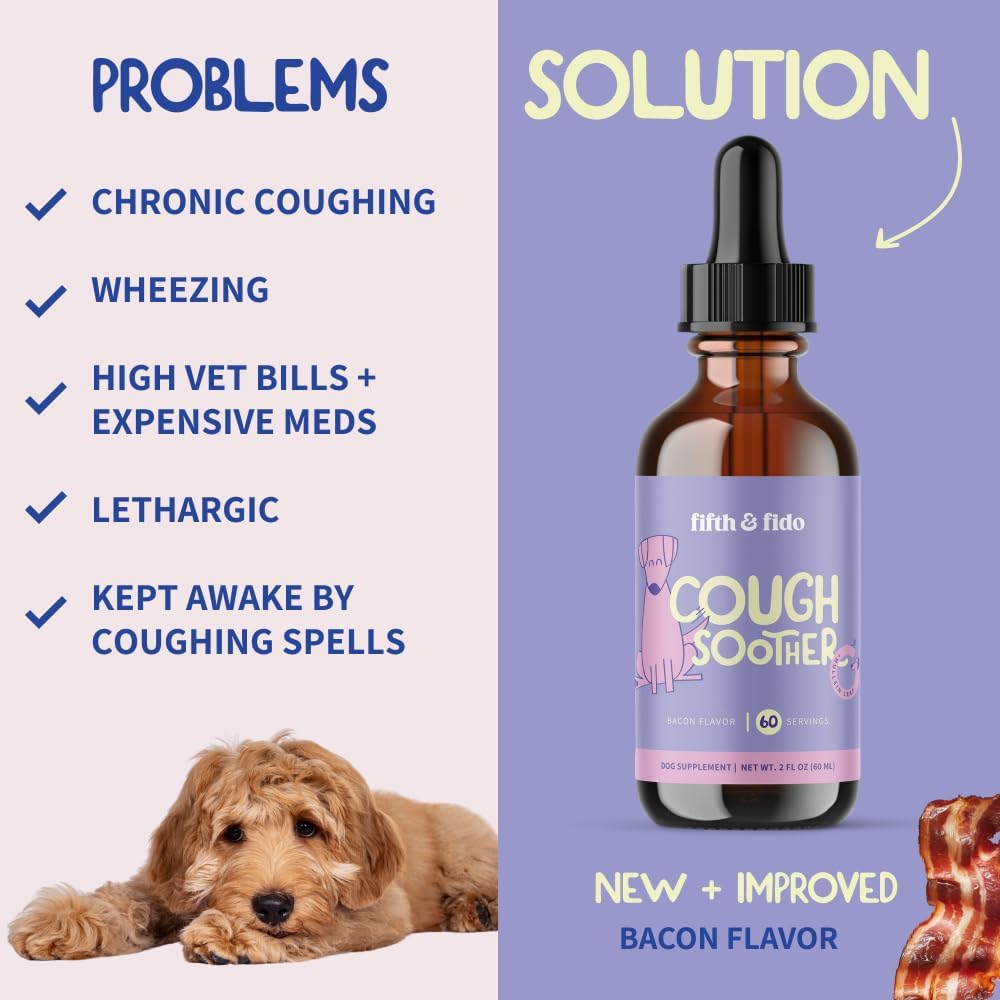Herbal Kennel Cough Support Drops for Dogs - Natural Respiratory Wellness - Gentle Congestion Relief - Easy-to-Use Liquid Formula (60 Servings)