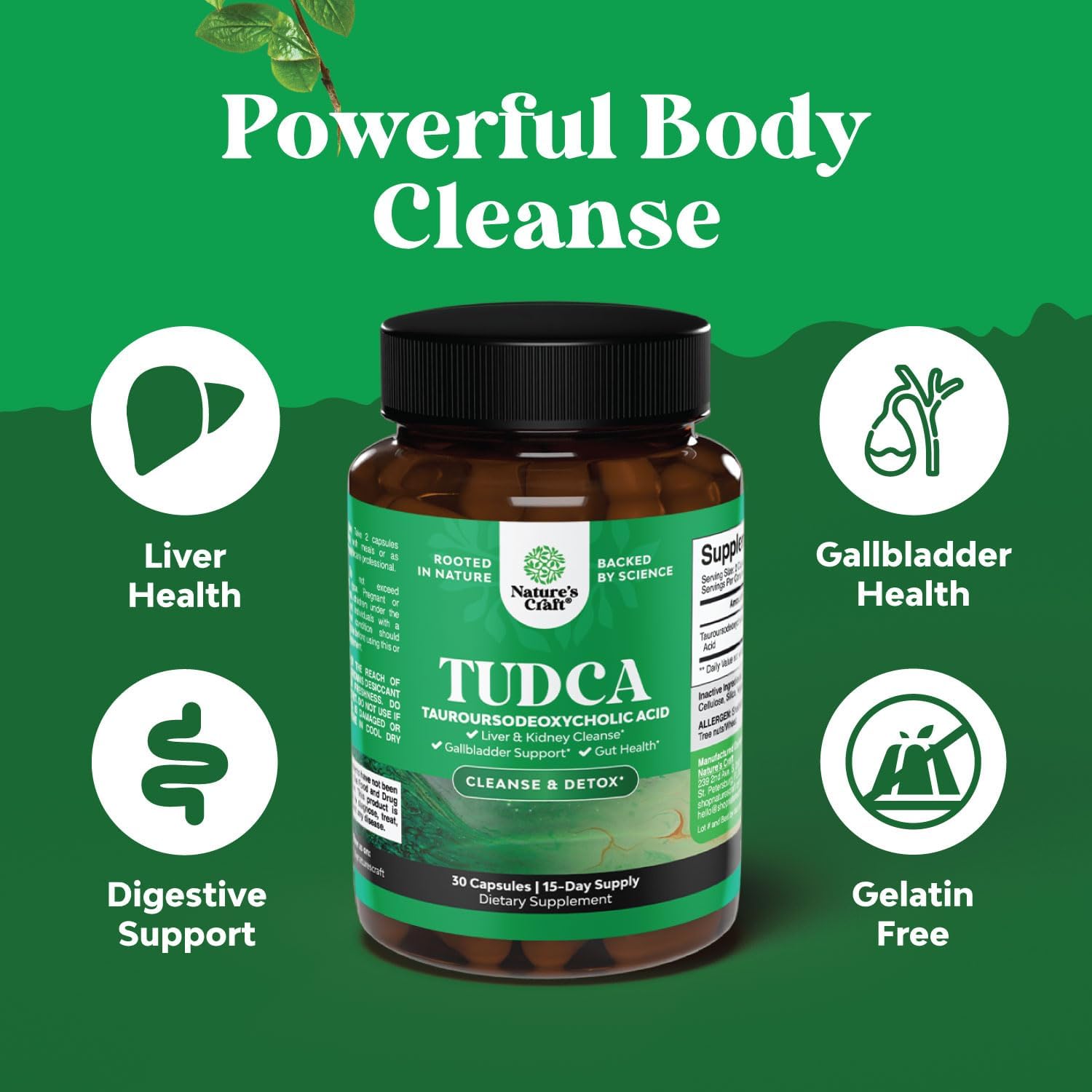 Herbal Liver Support Bundle: Liver Cleanse, Detox & Repair Formula with TUDCA Supplement for Gallbladder, Kidney, and Liver Health
