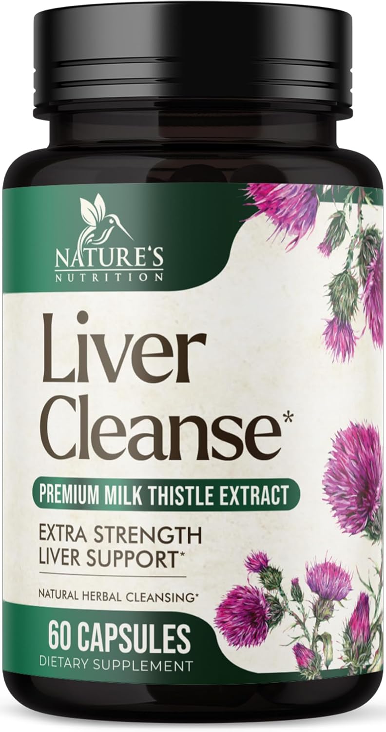 Herbal Liver Support Supplement with Milk Thistle, Artichoke, Dandelion, Beet, Chicory Root, & Turmeric - 60 Capsules for Liver Cleanse & Repair