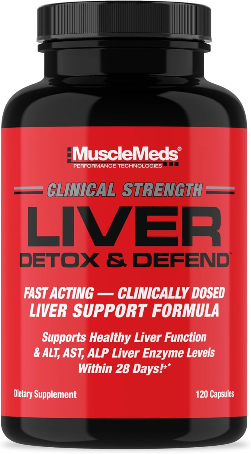 Herbal Liver Support Supplement with NAC & Milk Thistle - MuscleMeds Liver Detox & Defend, Cleanse and Repair Formula, 60 Servings