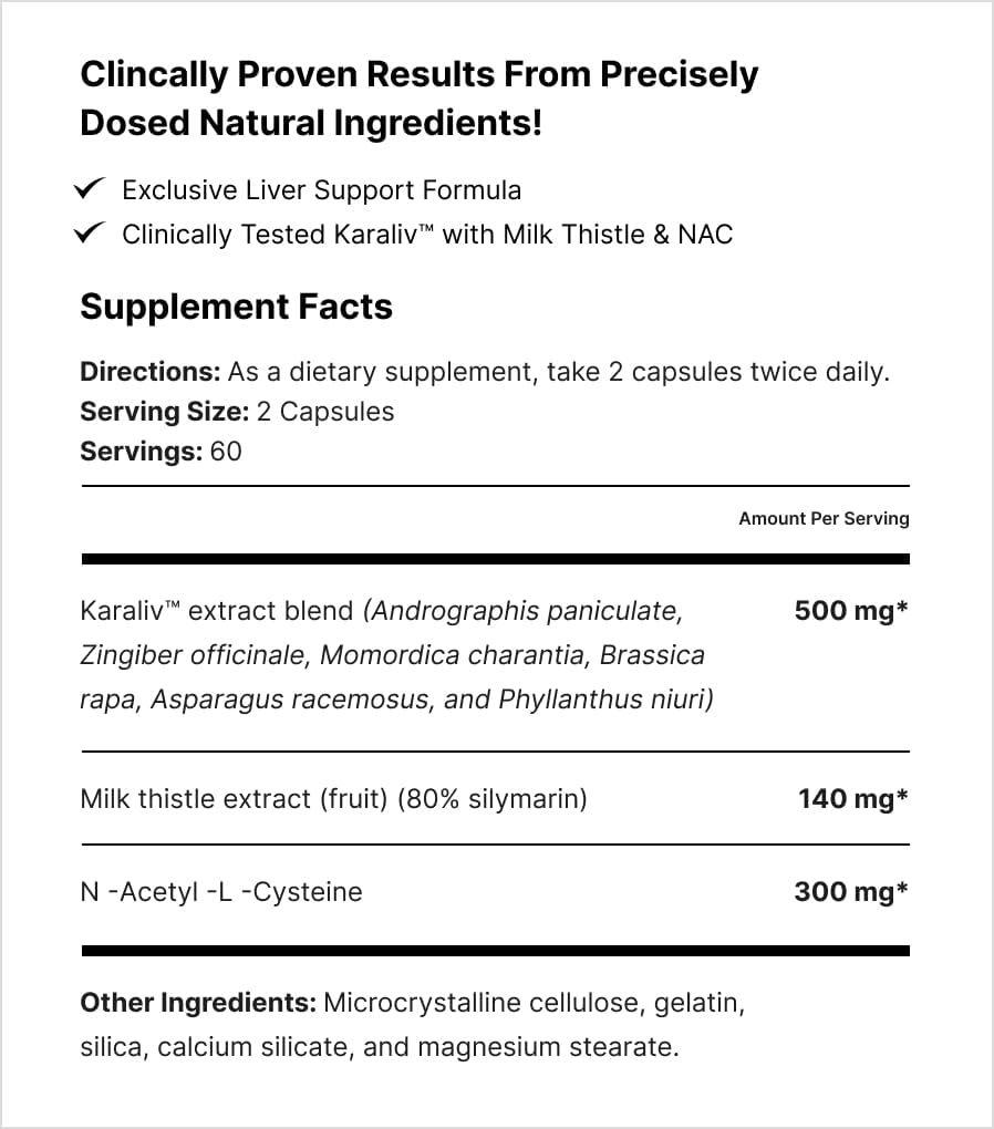 Herbal Liver Support Supplement with NAC & Milk Thistle - MuscleMeds Liver Detox & Defend, Cleanse and Repair Formula, 60 Servings