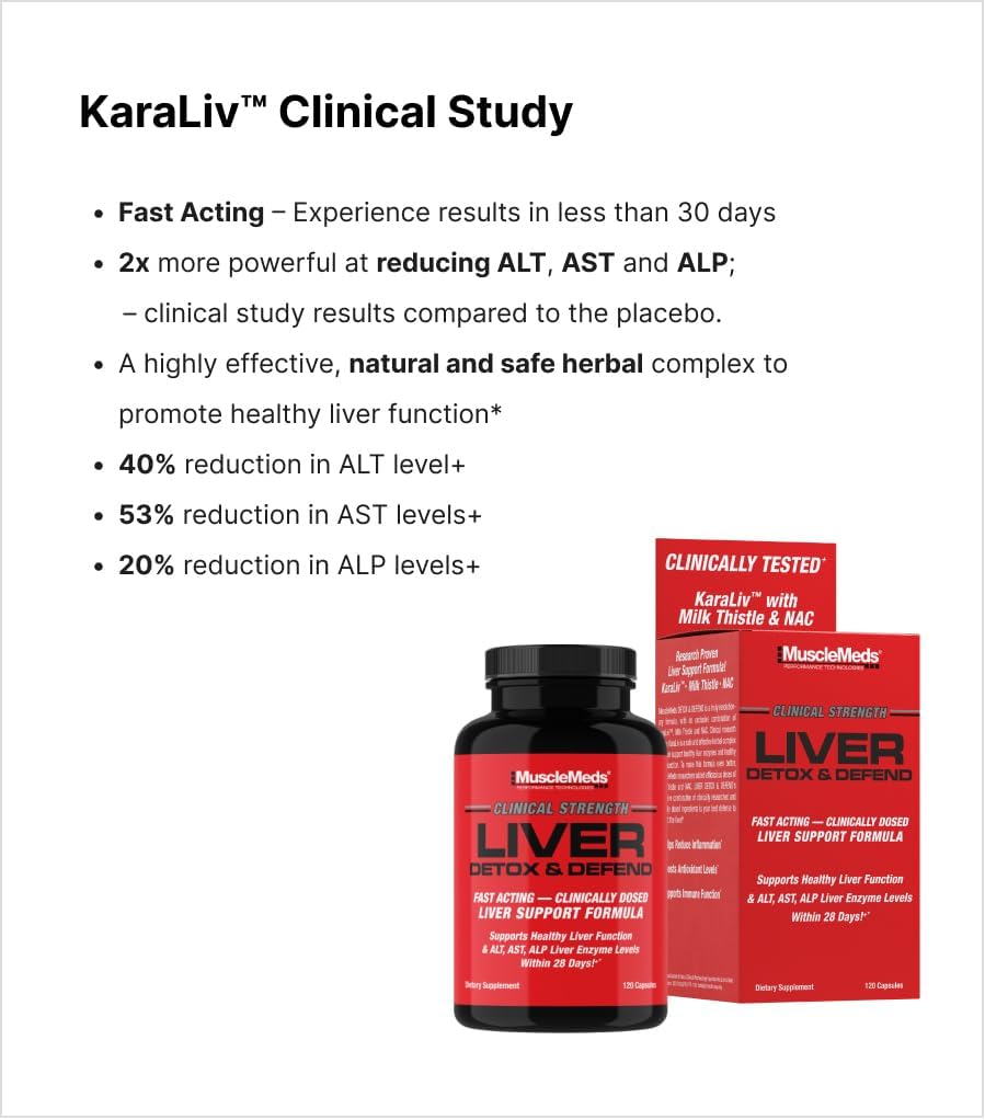 Herbal Liver Support Supplement with NAC & Milk Thistle - MuscleMeds Liver Detox & Defend, Cleanse and Repair Formula, 60 Servings