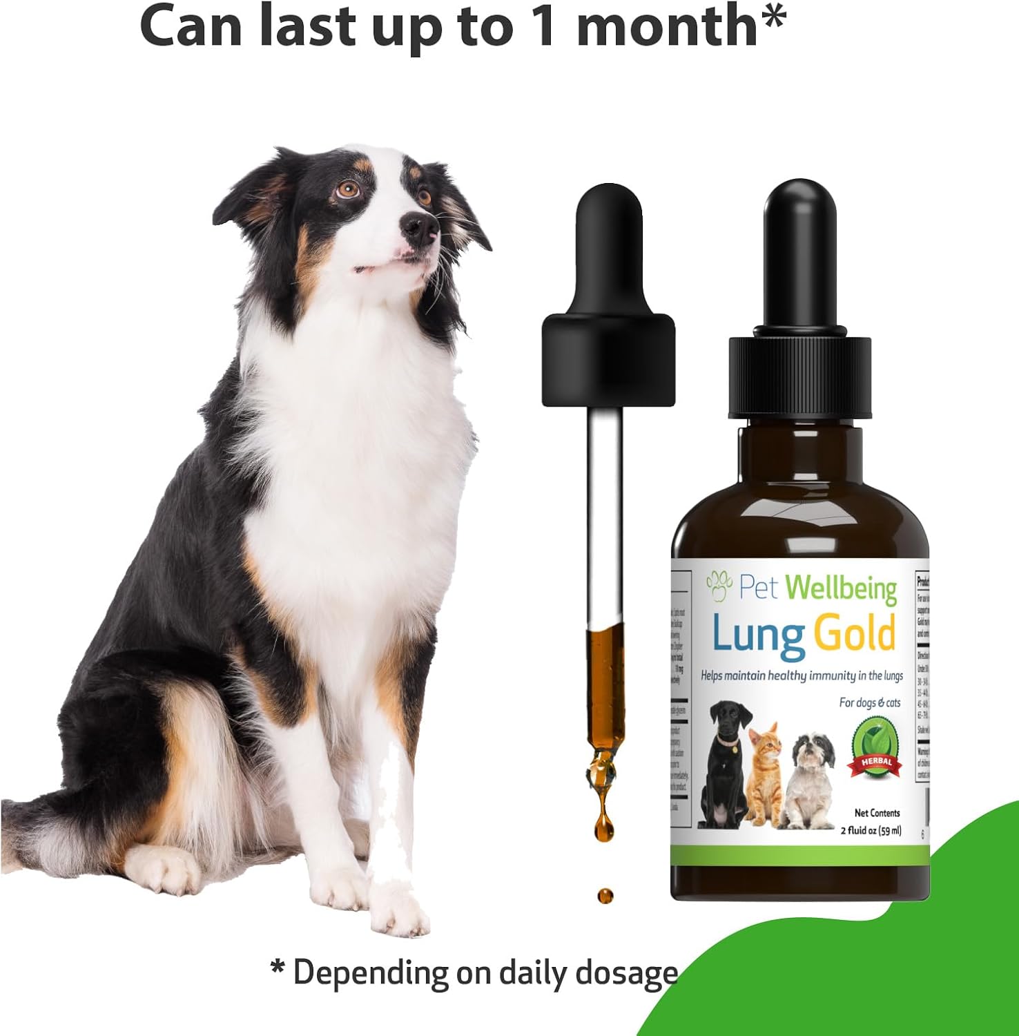 Herbal Lung Immune Support Supplement for Dogs - Veterinarian-Formulated - Promotes Respiratory Health and Normal Breathing - 2 oz