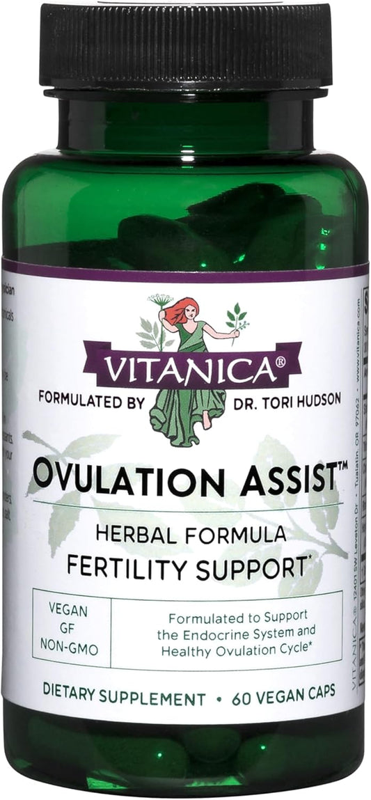 Herbal Ovulation Support Supplement for Women - Vitanica Lady Capsules with Rhodiola Rosea, Holy Basil, Tribulus Terrestris & Chaste Tree - 60 Vegan Capsules