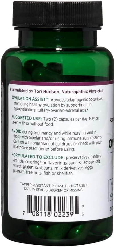 Herbal Ovulation Support Supplement for Women - Vitanica Lady Capsules with Rhodiola Rosea, Holy Basil, Tribulus Terrestris & Chaste Tree - 60 Vegan Capsules