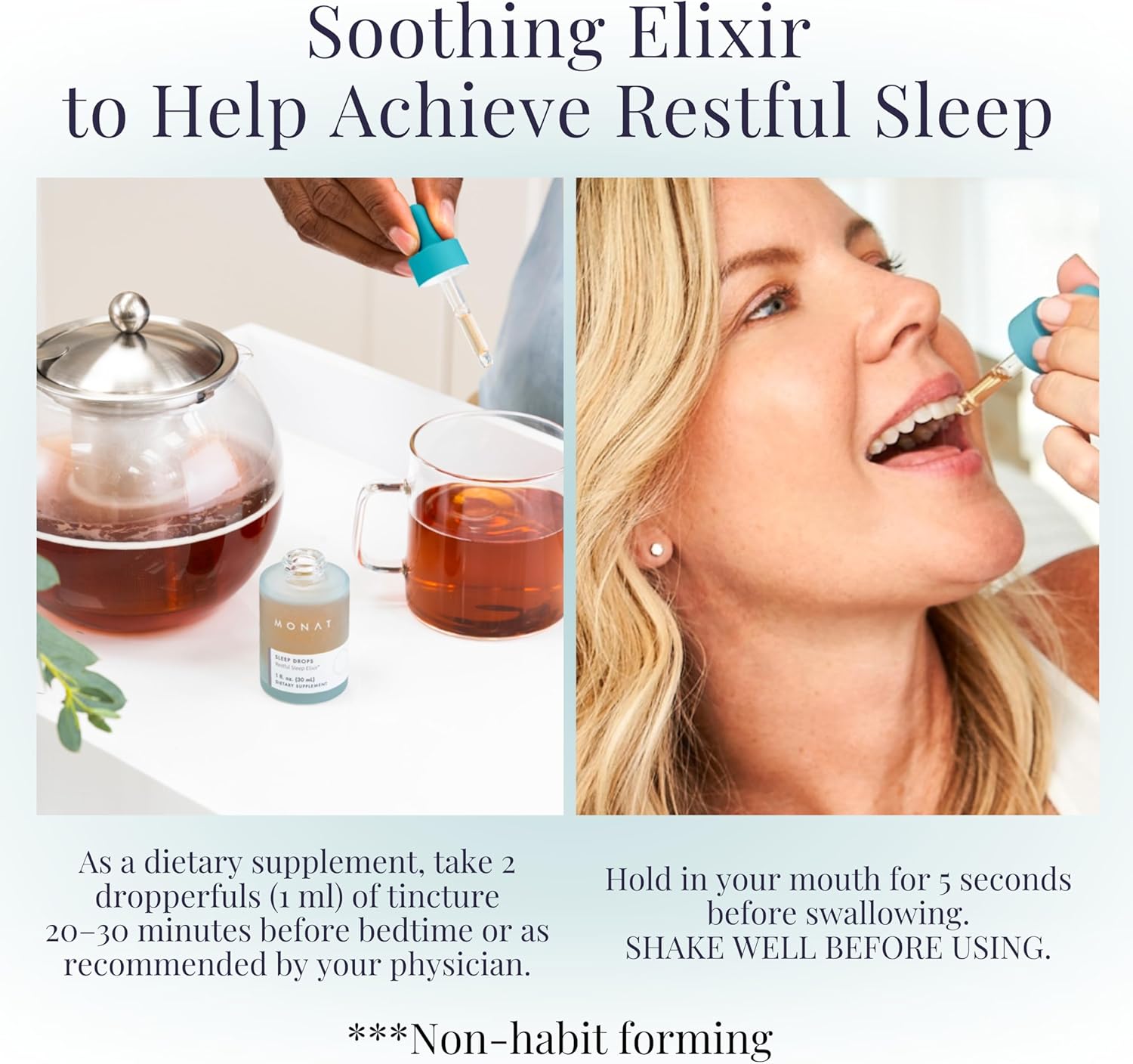 Herbal Sleep Drops for Restorative & Calming Sleep - Natural Solution for Stress & Relaxation - Sleep Improvement Product by MONAT