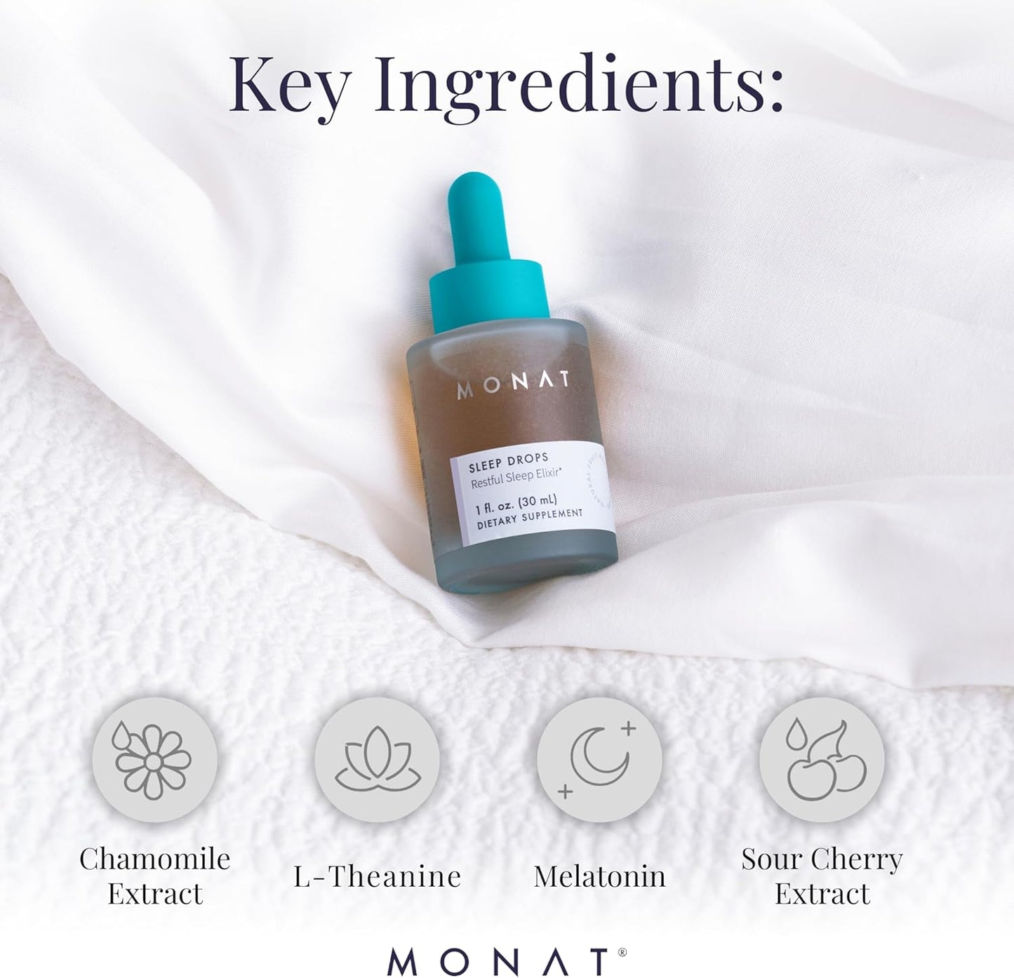 Herbal Sleep Drops for Restorative & Calming Sleep - Natural Solution for Stress & Relaxation - Sleep Improvement Product by MONAT