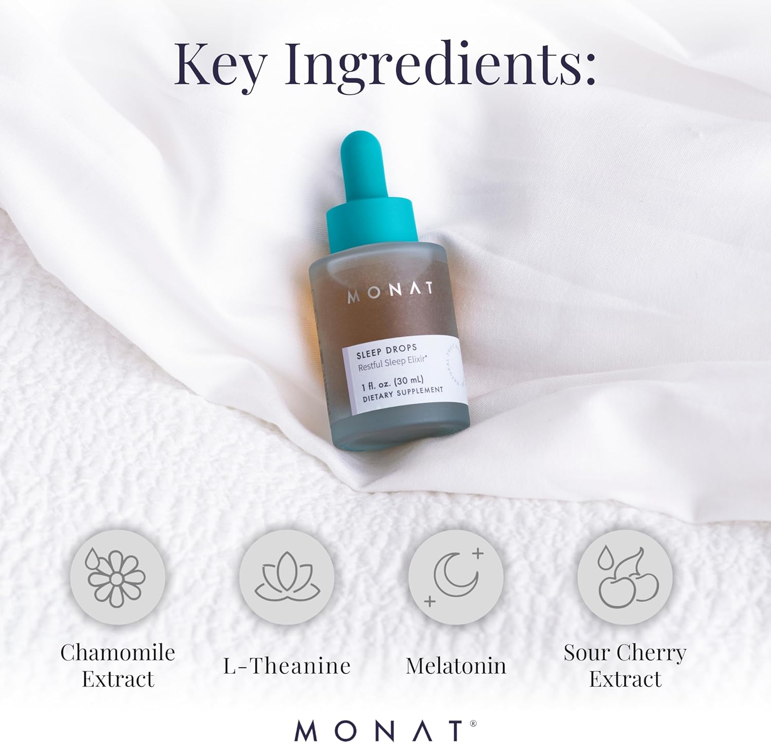 Herbal Sleep Drops for Restorative & Calming Sleep - Natural Solution for Stress & Relaxation - Sleep Improvement Product by MONAT