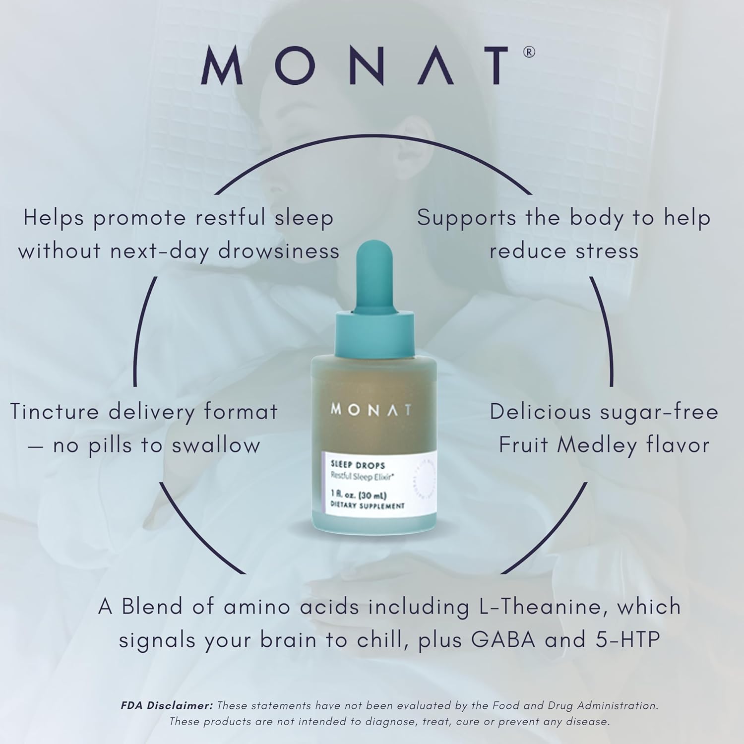Herbal Sleep Drops for Restorative & Calming Sleep - Natural Solution for Stress & Relaxation - Sleep Improvement Product by MONAT