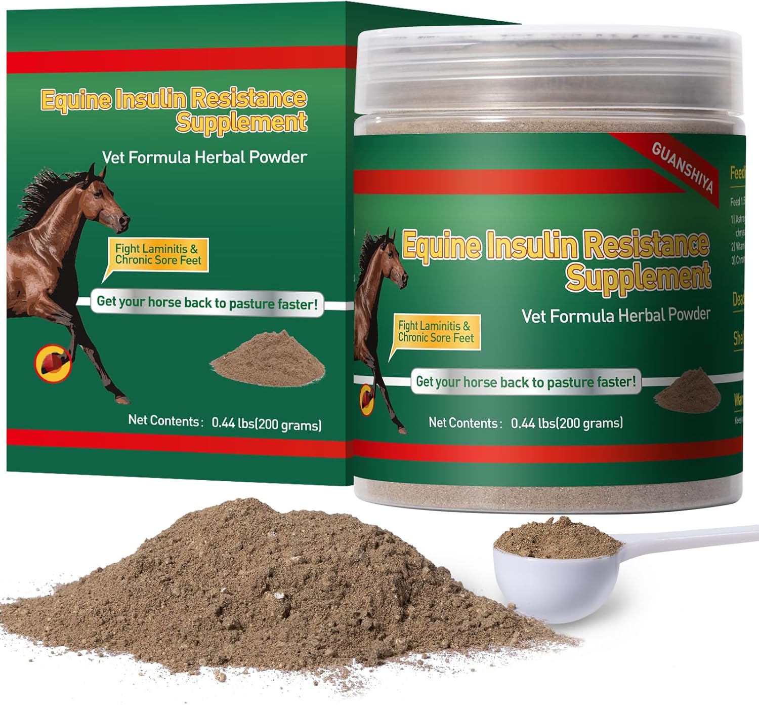 Herbal Supplement for Horses with Insulin Resistance, Laminitis, Cushing's Syndrome, and Metabolic Enhancement, 0.44 lbs