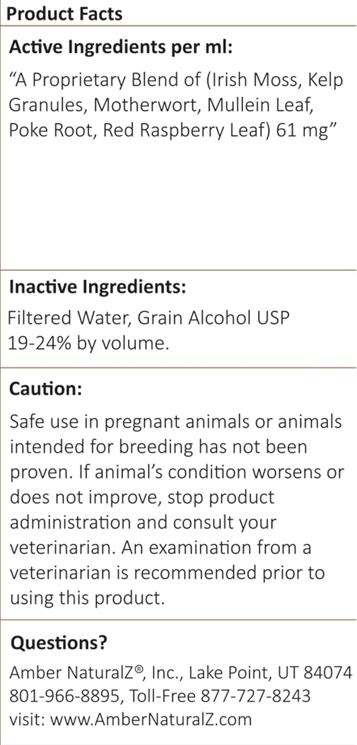 Herbal Supplement for Thyroid Health in Pets | Amber NaturalZ TYD Thyroid Balance | 1oz Glass Bottle | Made in USA
