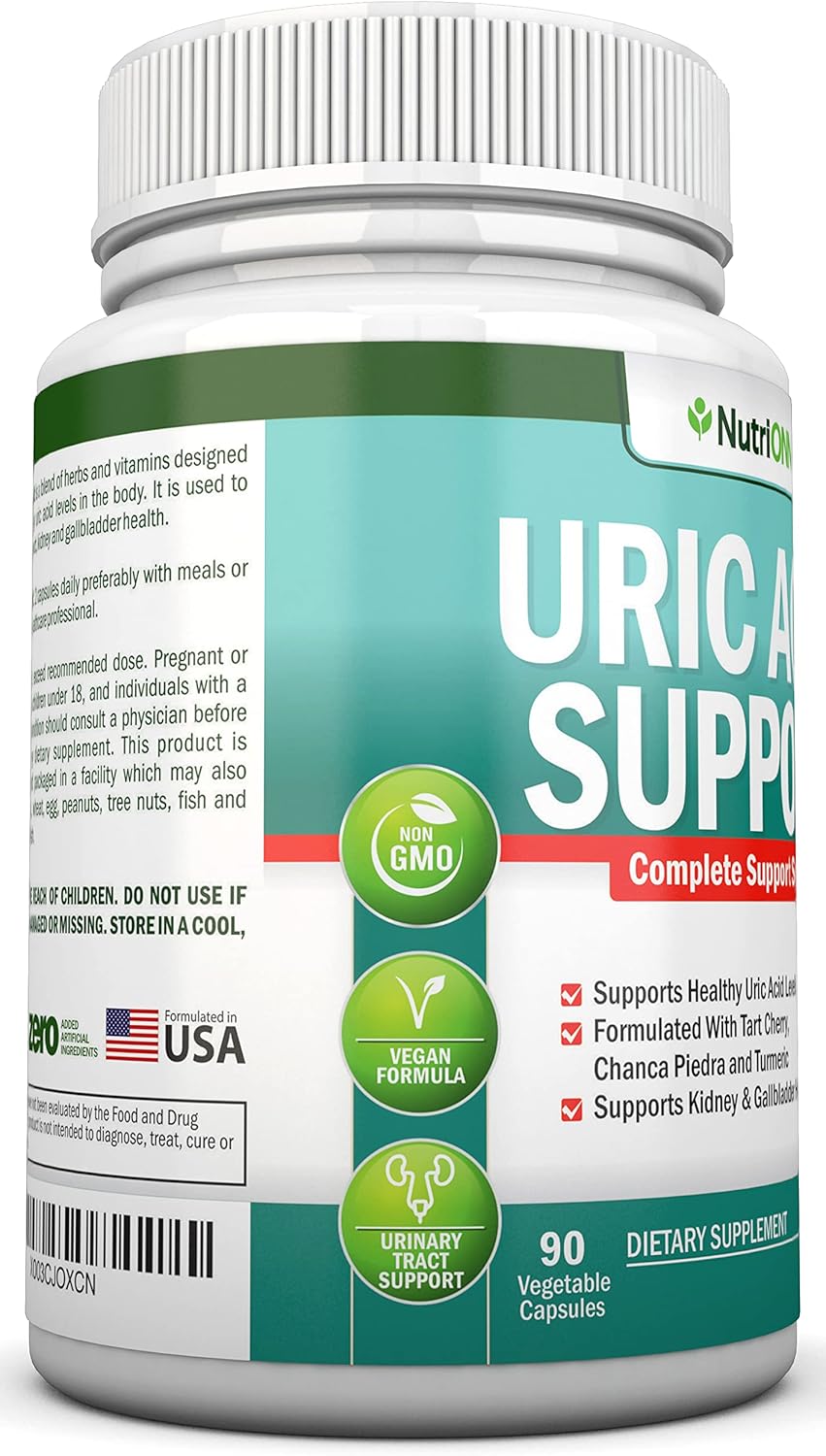 Herbal Uric Acid Cleanse Supplement with Tart Cherry & Celery Seed - Vegan - Supports Gallbladder and Kidney Health