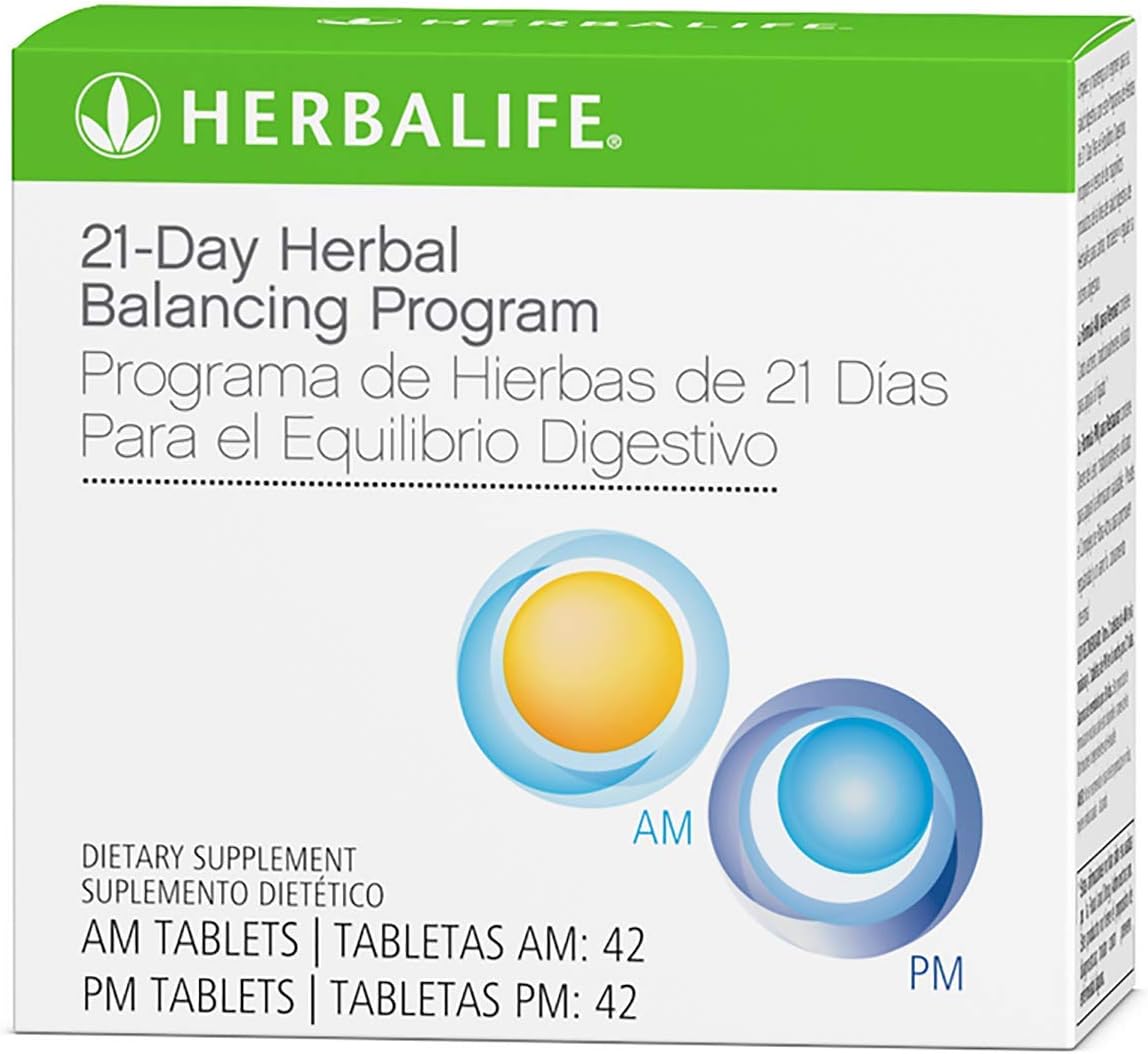 Herbalife 21-Day Herbal Balancing Program with 42 AM and 42 PM Dietary Supplement Tablets