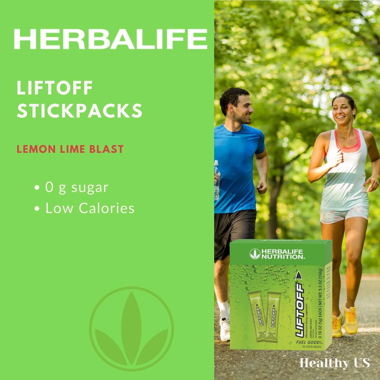 Herbalife Nutrition LIFTOFF Energy Stick Packs - Lemon-Lime Blast - 30 Count for Instant Natural Energy Boost, Mental Clarity, and Focus