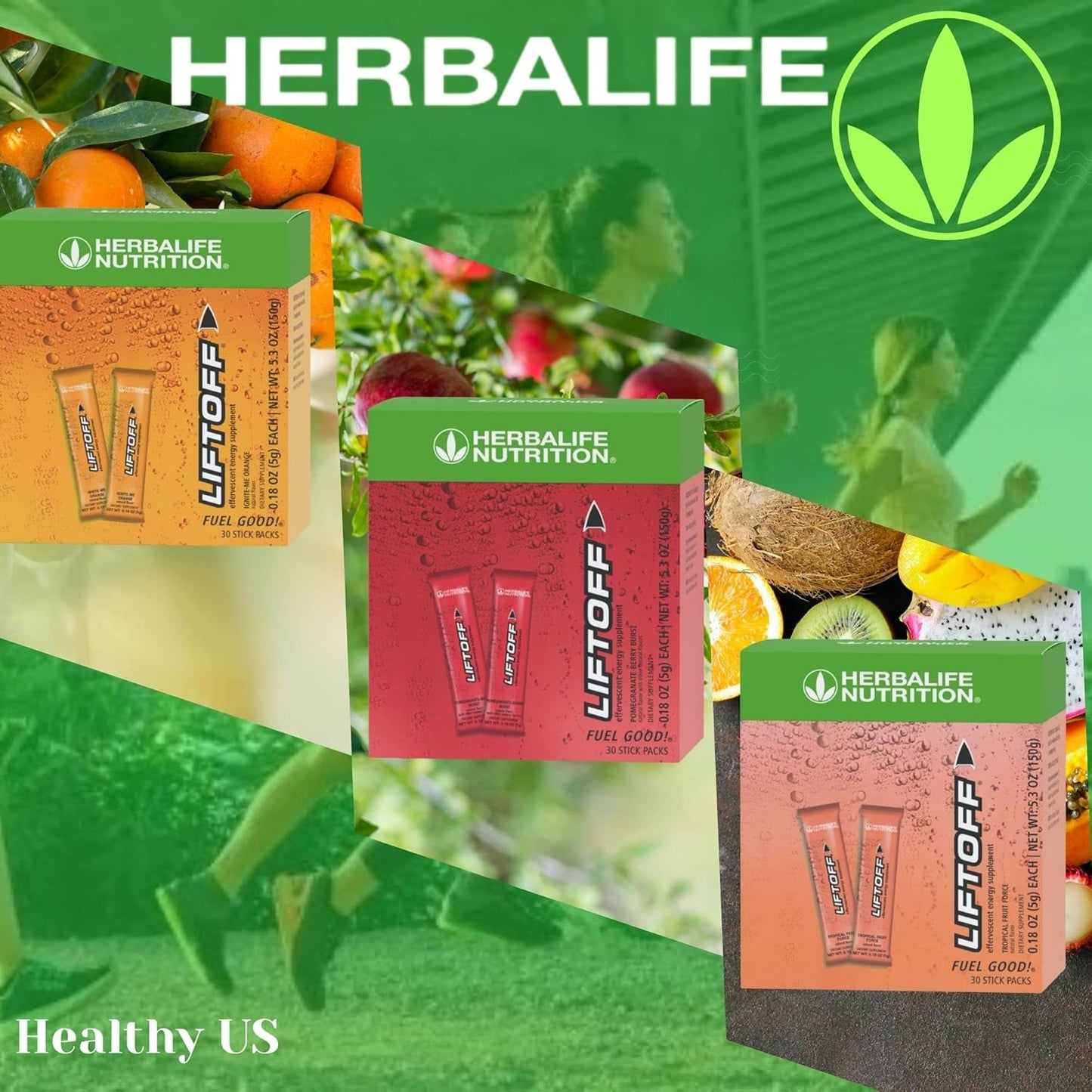 Herbalife Nutrition LIFTOFF Energy Stick Packs - Lemon-Lime Blast - 30 Count for Instant Natural Energy Boost, Mental Clarity, and Focus