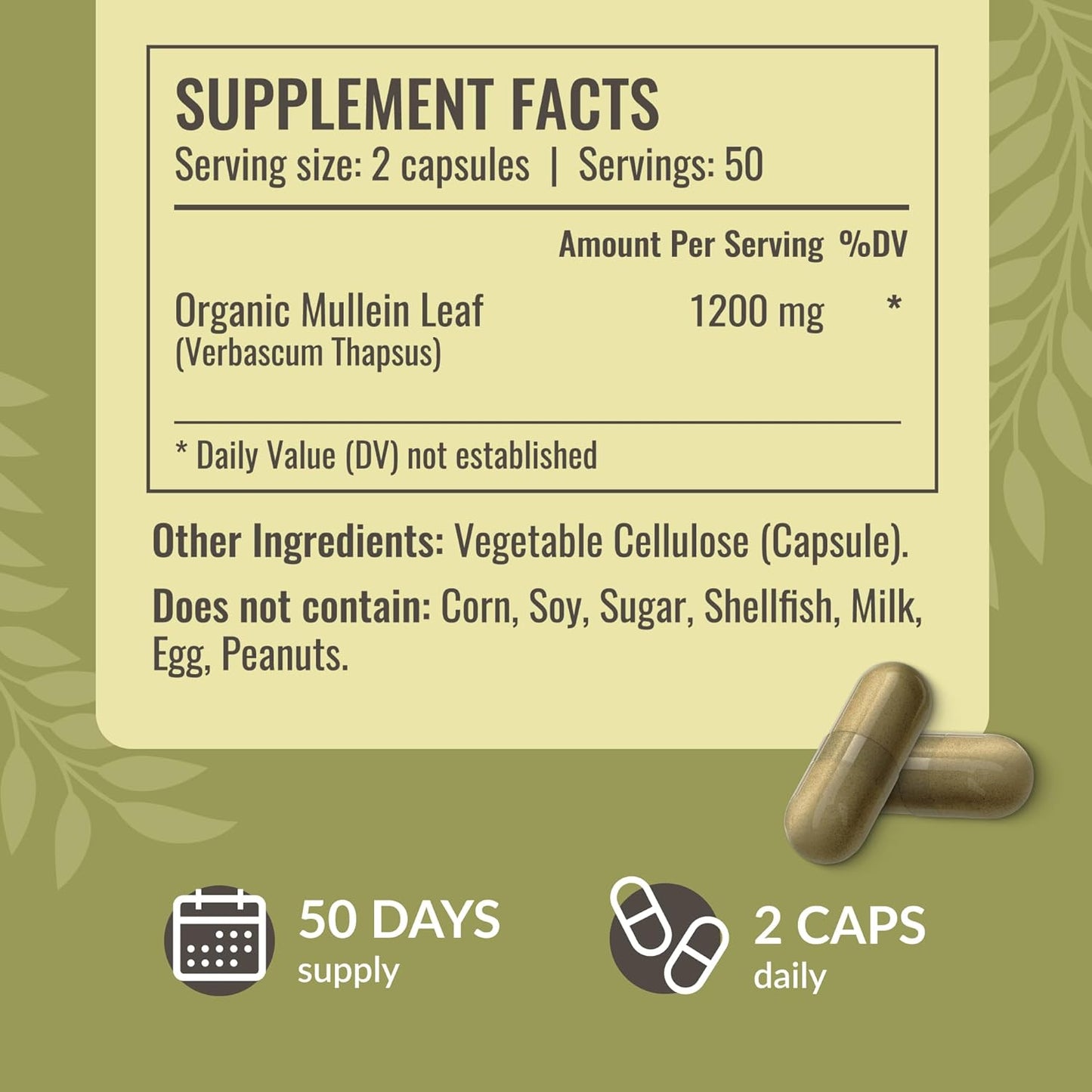 HERBAMAMA Boswellia Turmeric and Mullein Leaf Capsules Bundle - 2100mg Boswellia Turmeric & 1200mg Mullein Leaf Capsules - Vegan, Non GMO, Gelatin-Free - 2 Pack