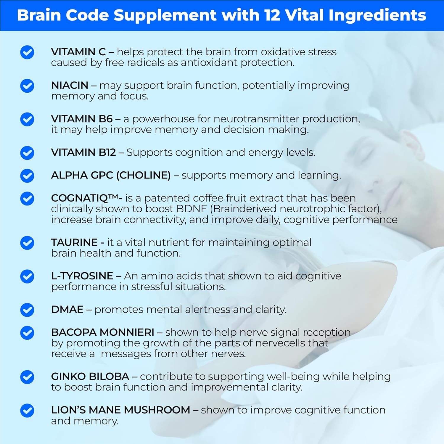 HerbaMe Brain Code: Nootropic Supplement for Memory, Focus, and Cognitive Health | 90 Capsules to Enhance Mental Clarity and Concentration