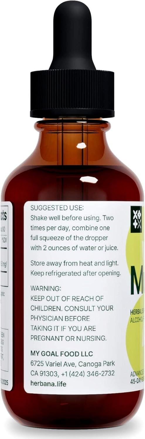 Herbana Manufacturing Mullein Leaf Liquid Extract - Natural Lung Cleanse & Detox Supplement - Respiratory Health and Immune Support Tincture - High Potency Drops - 45-Day Supply