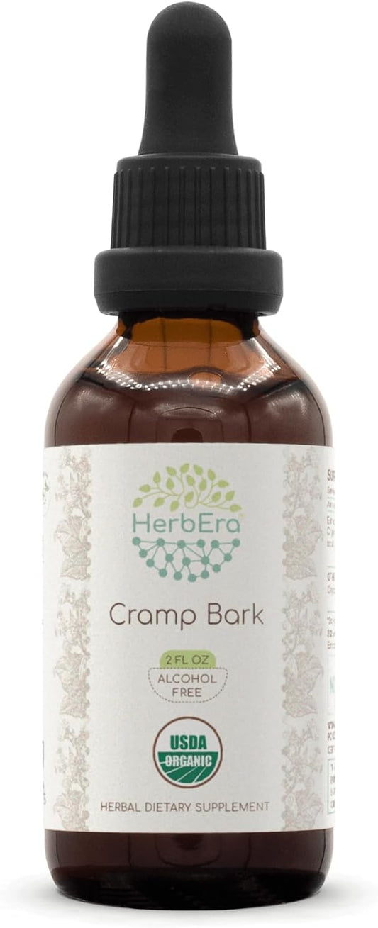 HerbEra Cramp Bark B60 Concentrated Liquid Extract - Alcohol-Free USDA Organic Herbal Tincture (2 fl oz)