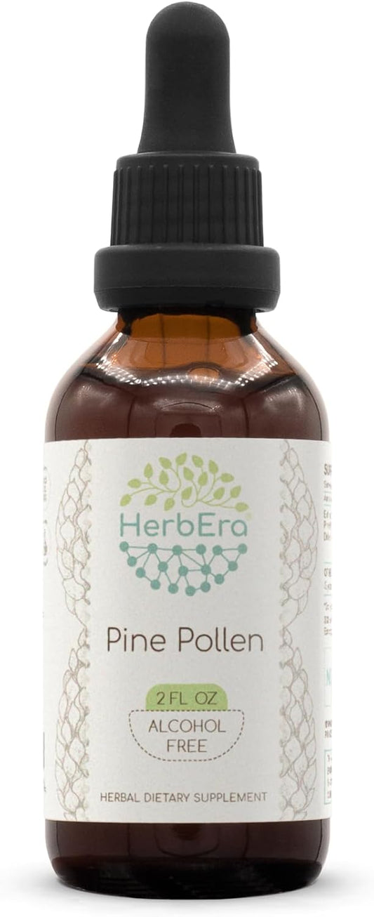 HerbEra Pine Pollen Herbal Extract Tincture - Alcohol Free, Liquid Drops Natural Concentrate - 2 fl oz