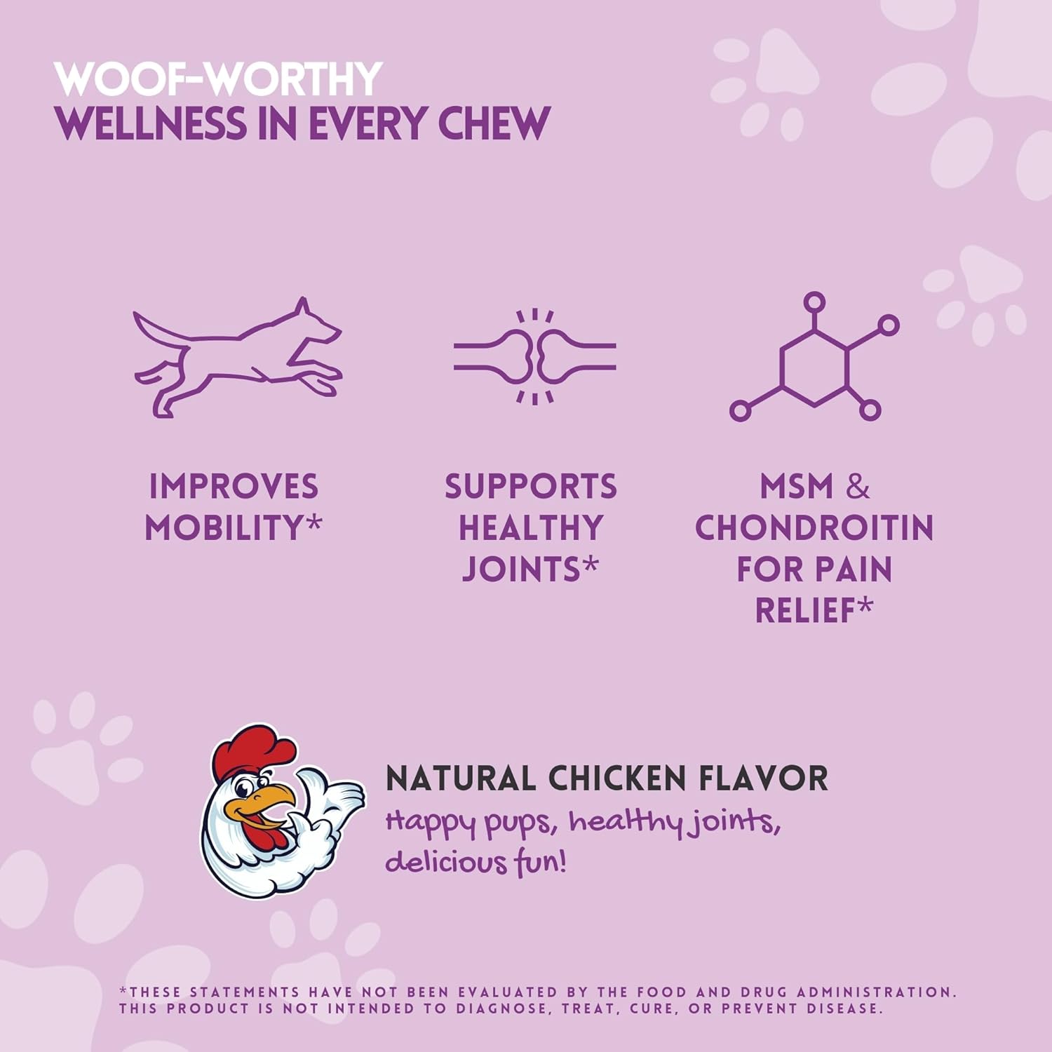 Herbion Naturals Joint Care Chews for Dogs - 120 Soft Chews with Glucosamine, Turmeric, MSM, and Chondroitin - Pain Relief and Improved Mobility - Made in USA