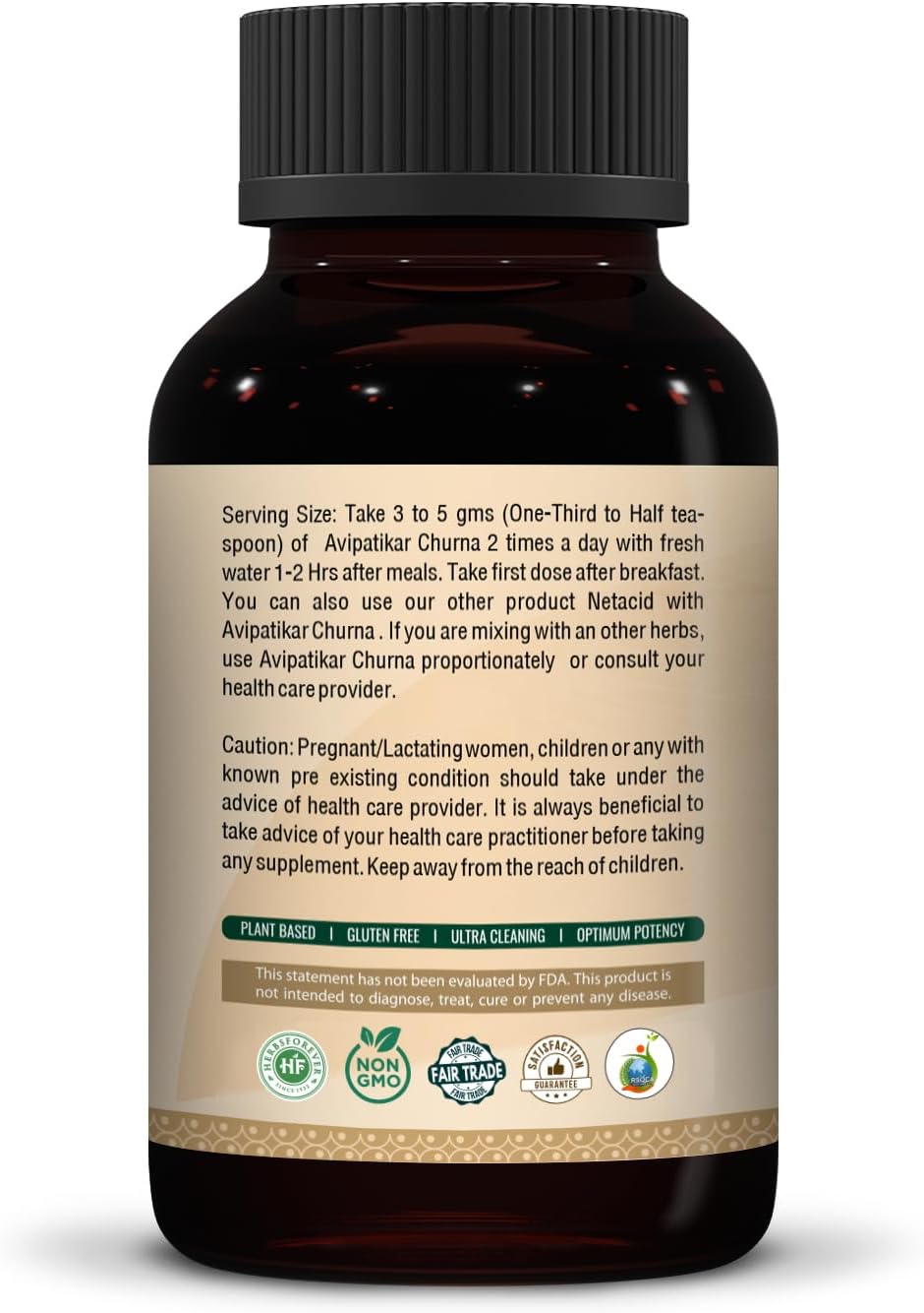 Herbsforever Avipatikar Churna: Ayurvedic Blend for Digestion & Bowel Health, Non-GMO, Vegan - 100g