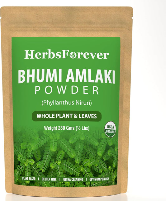 Herbsforever Bhumiamalaki Powder 230g - Liver Health and Detox Support - Non-GMO Plant-Based Formula