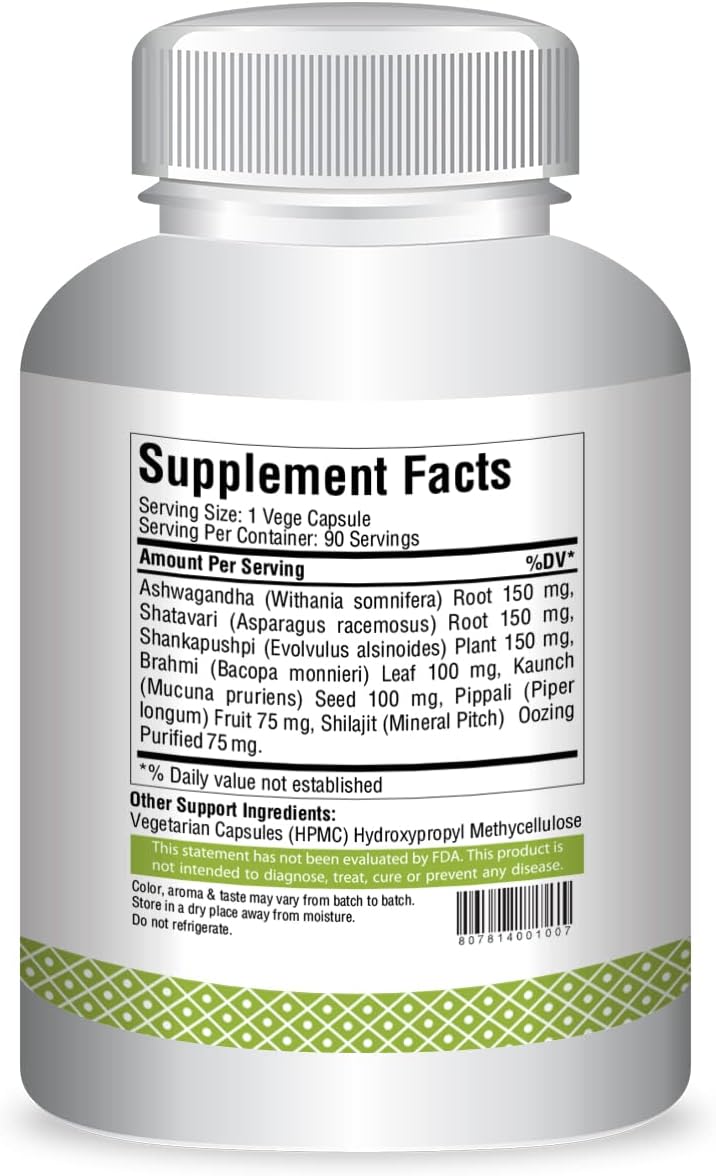 Herbsforever True Calm Capsules - Ayurvedic Stress Relief Formula for Comfortable Sleep - 90 Vege Capsules, 800 mg