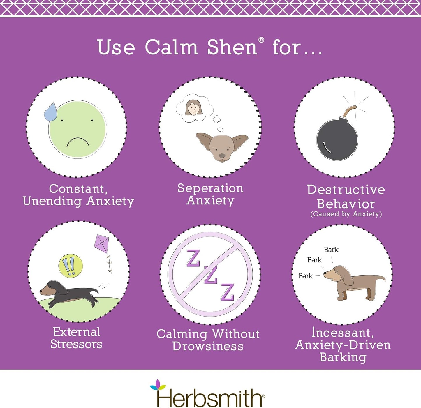 Herbsmith Calm Shen Herbal Blend for Dogs & Cats - Natural Anxiety Remedy - Feline & Canine Calming Supplement - 500g Powder