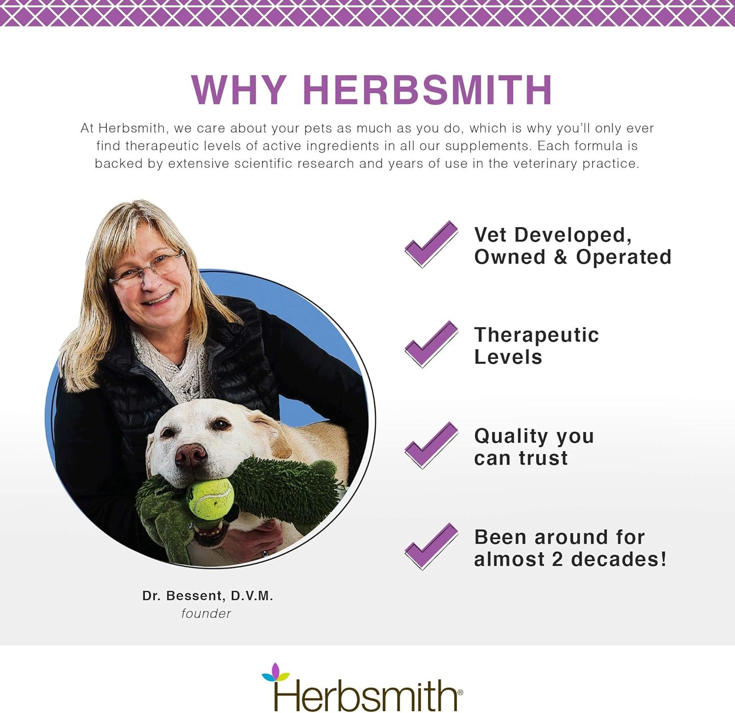 Herbsmith Calm Shen Herbal Blend for Dogs & Cats - Natural Anxiety Remedy - Feline & Canine Calming Supplement - 500g Powder