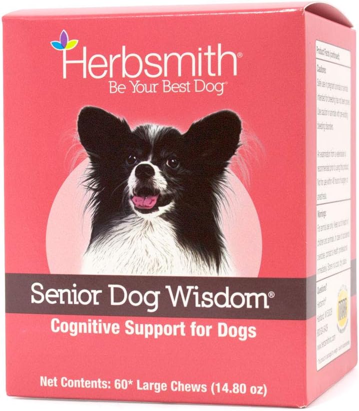 Herbsmith Senior Dog Wisdom DHA Supplement for Dog Dementia & Brain Health - 60ct Large Chews
