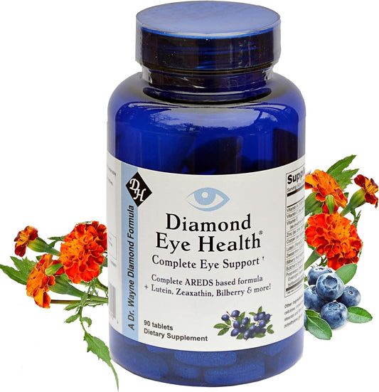 Herpanacine Diamond Eye Health Vitamins - Complete Eye Support - Promotes Healthy Aging Eyes - Vegan, Gluten-Free, Dairy-Free - 90 Count