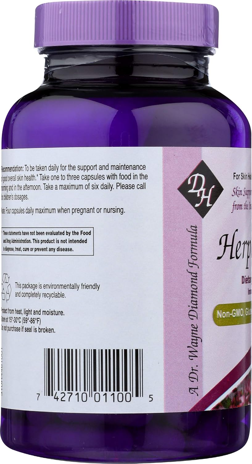Herpanacine Skin Support with Diamond Herpanacine - 100 Capsules, 3-Pack - Natural Skin Health Supplement