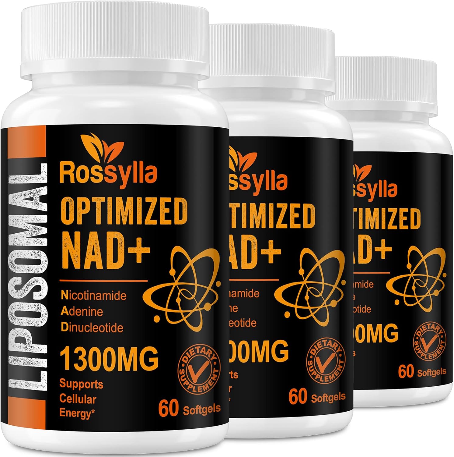 High Absorption 1300 MG Liposomal NAD+ Supplement for Aging Defense & Cellular Energy - Pure NAD+ Booster - 180 Count