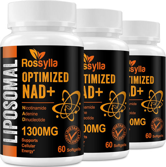 High Absorption 1300 MG Liposomal NAD+ Supplement for Aging Defense & Cellular Energy - Pure NAD+ Booster - 180 Count