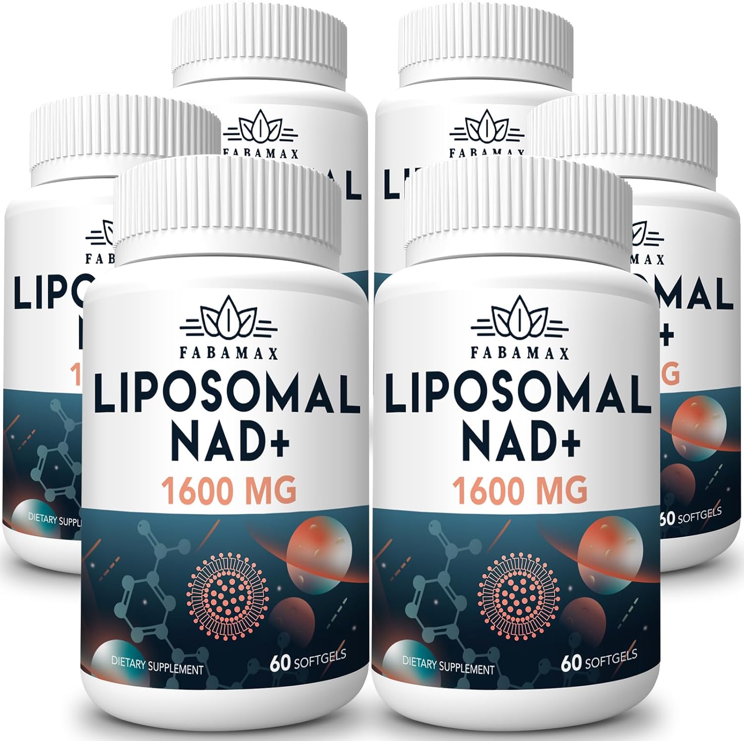 High Absorption 1600 mg Liposomal NAD Supplement - 98% Pure NAD+ for Aging Defense & Energy - Alternative to NADH - 360 Softgels