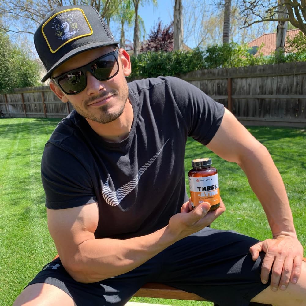 High Absorption 5g 3X Pure Creatine Monohydrate Pills for Lean Muscle Growth - 90 Tablets