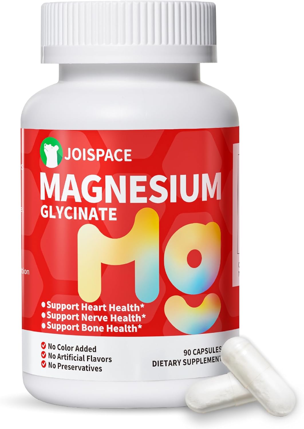 High Absorption 750mg Magnesium Glycinate Supplement with 120mg Magnesium - Supports Heart, Nerves, Muscles, Bone Health - Relieves Stress, Improves Sleep - 90 Capsules