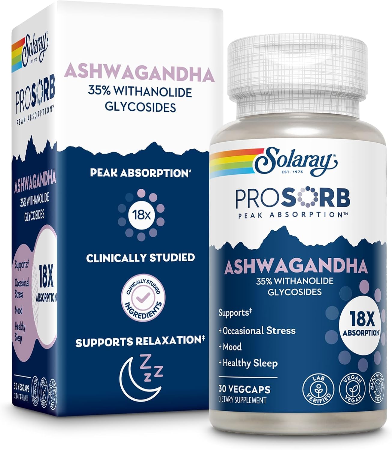 High Absorption Ashwagandha Capsules 240mg for Stress Relief and Mood Support - Vegan Supplement with 30 VegCaps - 60 Day Guarantee