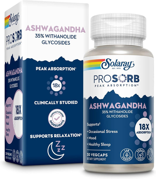High Absorption Ashwagandha Capsules 240mg for Stress Relief and Mood Support - Vegan Supplement with 30 VegCaps - 60 Day Guarantee
