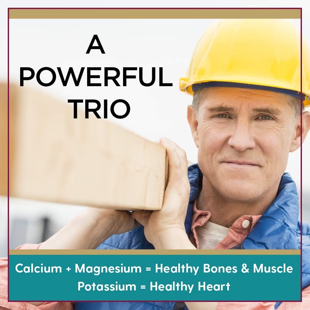 High Absorption Bone & Muscle Support Supplement with Calcium, Magnesium, Potassium, Vitamin D, and Boron - 120 Capsules