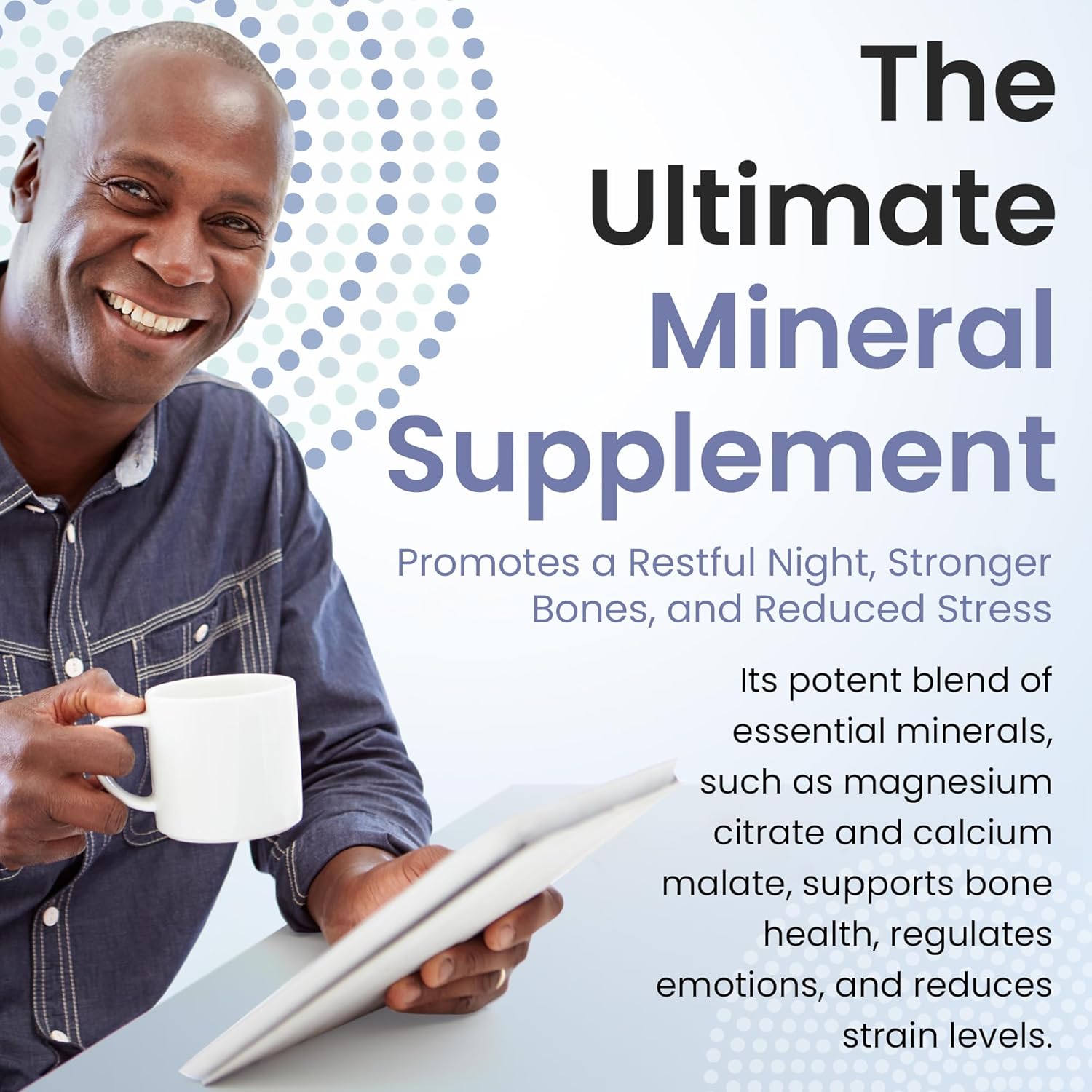 High Absorption CalMag Calcium and Magnesium Citrate Powder Supplement for Stress Relief, Sleep, and Bone Strength - Unflavored Mineral Drink - 16.5 oz