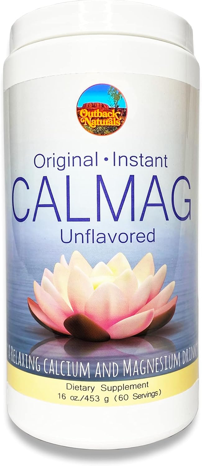 High Absorption CalMag Calcium and Magnesium Citrate Powder Supplement for Stress Relief, Sleep, and Bone Strength - Unflavored Mineral Drink - 16.5 oz