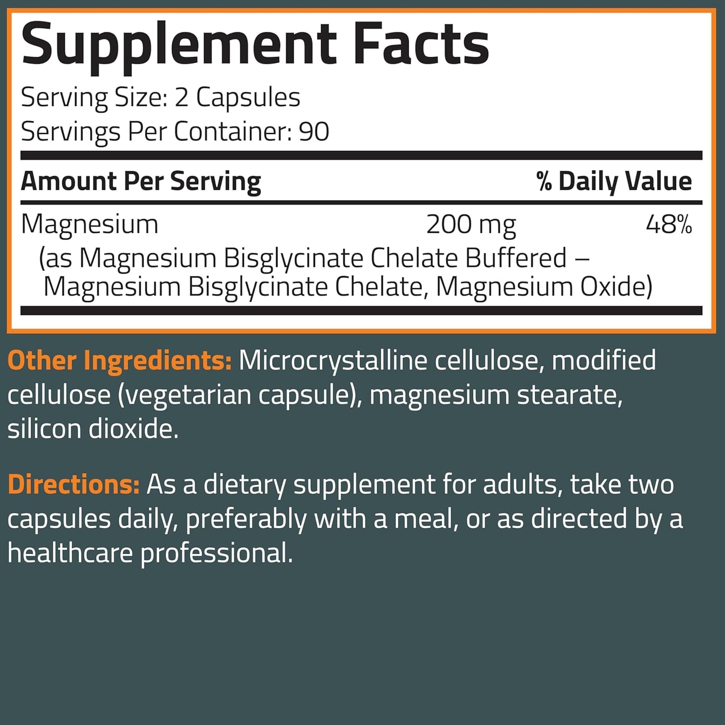 High Absorption Chelated Magnesium Glycinate 200mg Veg Caps - Non-GMO, Gentle On Stomach (180 ct)