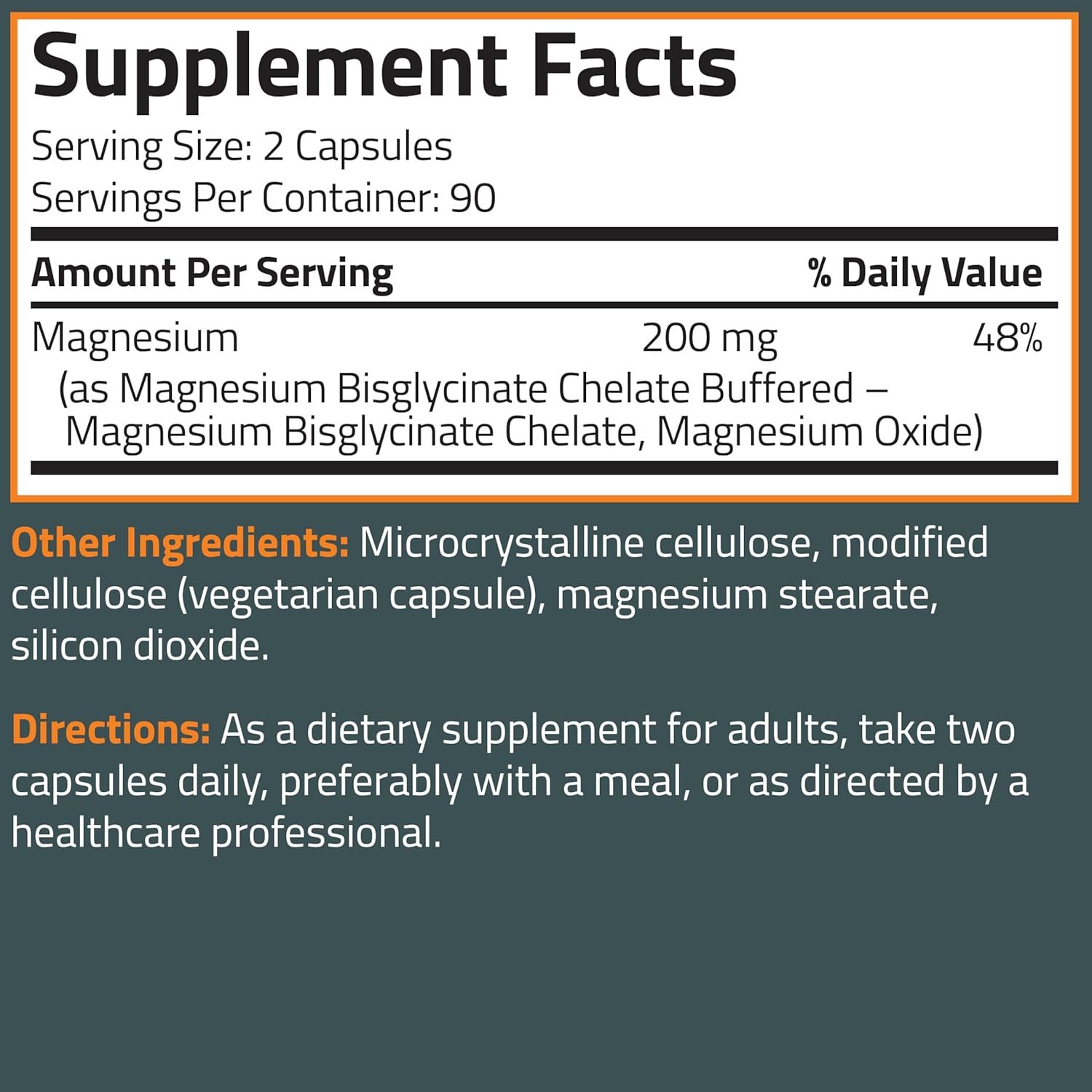 High Absorption Chelated Magnesium Glycinate 200mg Veg Caps - Non-GMO, Gentle On Stomach (180 ct)