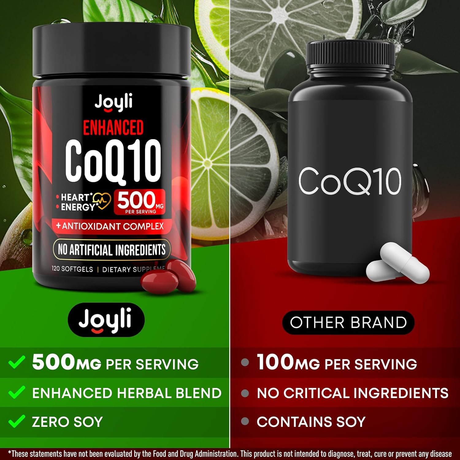High Absorption CoQ10 500MG Softgels for Heart Health & Energy - 120 Count - Enhanced Coenzyme Q10 Supplement