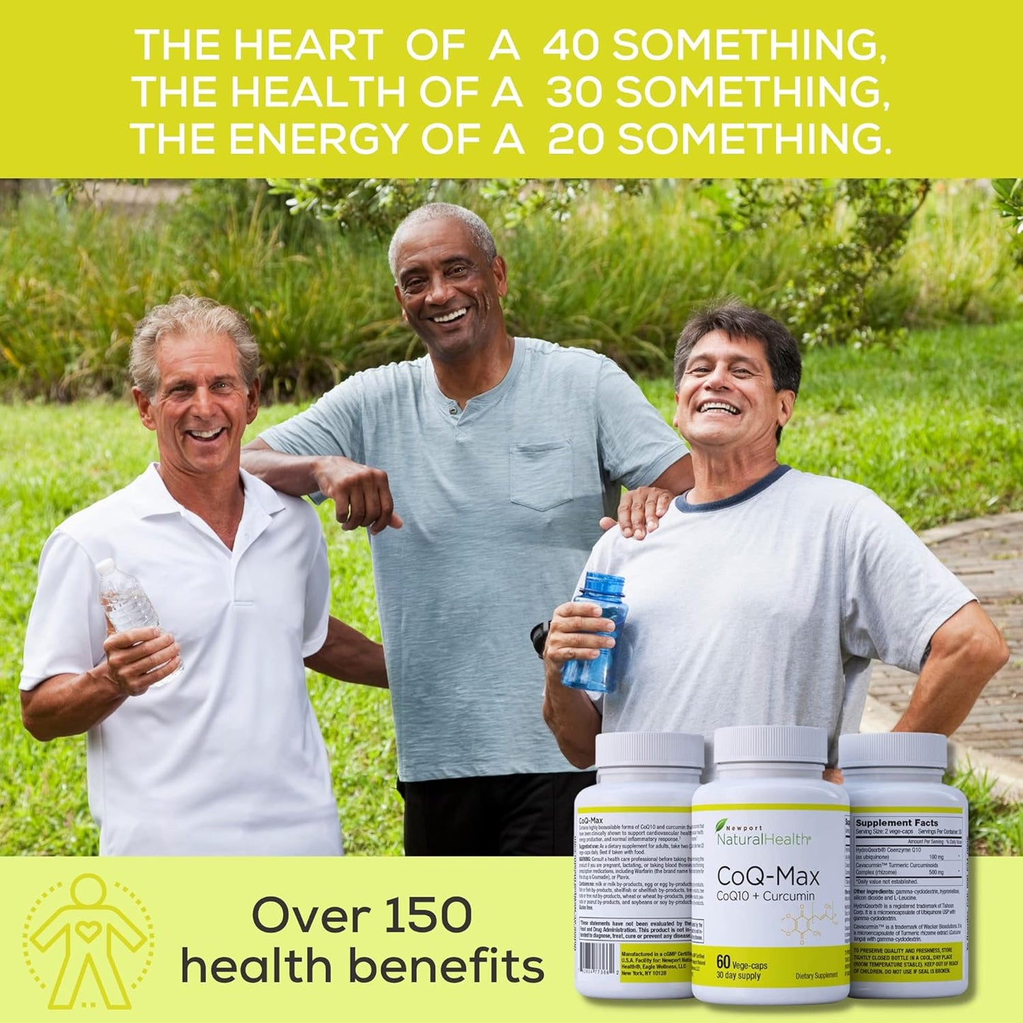 High Absorption CoQ10 Max Supplement with Turmeric Curcumin - 100mg Capsules for Heart Health & Energy - Vegan Antioxidant Boost